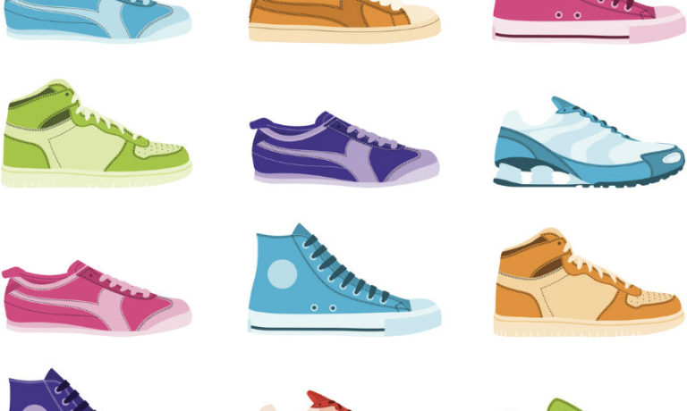 Bunte Sneaker gezeichnet